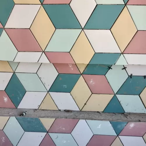 Mosaico em banheiro